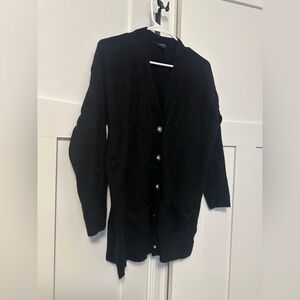 Talbots Classic Black Button-Up Cardigan
